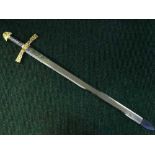 A gilt handled ornamental long sword