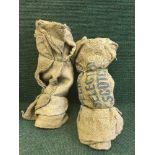 Two bundles of vintage hessian sacks - 'Selected Scotch Seed' etc