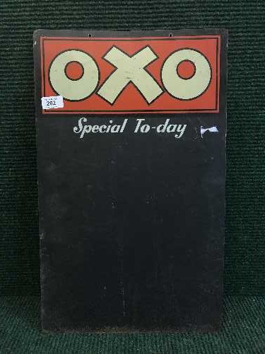 An enamel Oxo sign