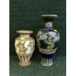 Two Royal Doulton stoneware vases