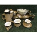 A box of Denby dinner ware,