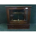 A mahogany cased set of scales stamped Knowles Patent Yarn Balance, Goodbrand & Co.