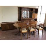 A ten piece inlaid mahogany dining room suite comprising of display cabinet, corner cabinet,