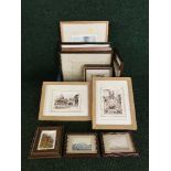 A quantity of framed pictures and prints - watercolour Windsor Castle,