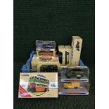 A basket of Dinky and Corgi vehicles - Corgi Road Transporter, Corgi buses,