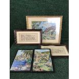 A box of seven 20th century framed needlework pictures - Home sweet home,