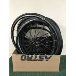 A box of Ksyrium Sl super light premium quick release bike wheel with tyre,