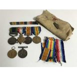A Northumberland Fusiliers medal group, comprising British War Medal (X2), Victory Medal (X2),