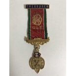 A 9ct gold and enamel lodge medal, 8.