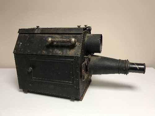 A Magic Lantern by Ross of London on stand and a small quantity of slides