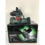 A boxed Parkside cross-cut mitre saw