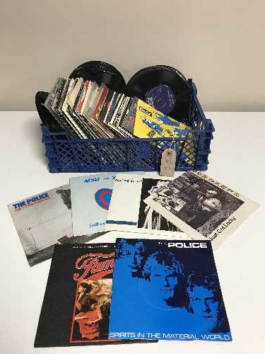 A box of 45's - 1980's etc including The Police, Sting,