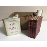 Three boxes of books including a First edition of the Mint by T.E.