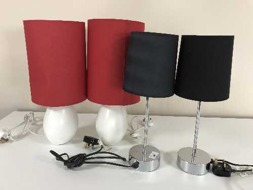 Four pair of contemporary table lamps
