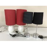 Four pair of contemporary table lamps