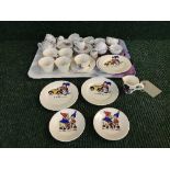 A tray of child's mid twentieth century fourteen piece Noddy tea service together with a Japanese