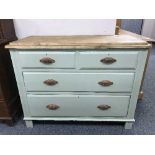 An Edwardian painted pine chest