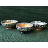 A Maling lustre pottery jumbo bowl together with two other Maling pottery bowls
