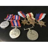Six WW II medals including the Africa star,