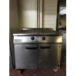 A Falcon stainless steel double door oven with hotplate