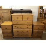 A pine six drawer chest,