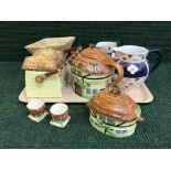 A tray of five pieces of Burlington cottage ware,