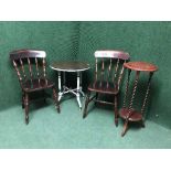 A pair of kitchen chairs,