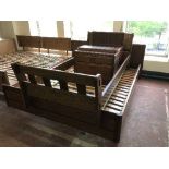 A Universal mahogany 5' bed frame together with pair of matching two drawer cabinets and similar 3'