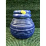A Carlton ware ribbed vase (blue),