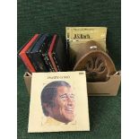 A box containing vintage style radio, Golden Eagle transistor,