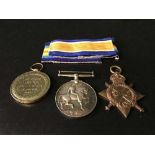 Three WW I medals awarded to DVR J W Shepherd R F A
