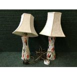 A pair of Maling Harlequin table lamps with shades