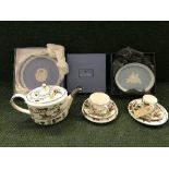 A tray of Wedgwood bone china teapot, cup and saucer,
