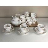 A tray of forty two pieces of Duchess Glen tea china