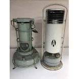 A vintage Aladdin pink paraffin heater and one other