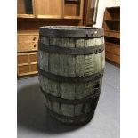 An oak metal bound barrel