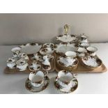 Thirty five pieces of Royal Albert Old Country Roses tea china and cabinet pieces