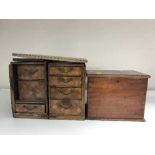 A mixed wood miniature oriental writing desk,