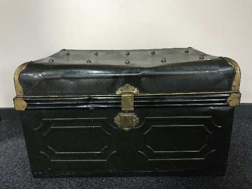 A vintage tin trunk