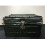 A vintage tin trunk