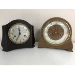 A mahogany cased Smiths Enfield mantel clock and one other (2)