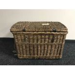 A vintage wicker hamper