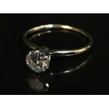 A 14k solitaire diamond ring, approximately 0.9ct, colour H/I, Vs2, ring size N/O.