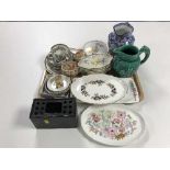 A tray of china, dishes, Royal Doulton New Zealand dishes,