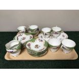 A tray of Paragon Rockingham pattern tea china