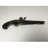 An early 19th century flintlock pistol, with 23cm barrel,