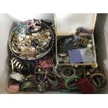 A large box of costume jewellery