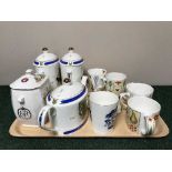 A tray of Ringtons ware, teapot,