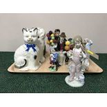 A tray of china figures, Leonardo balloon lady,