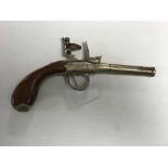 A Queen Anne style flintlock pistol